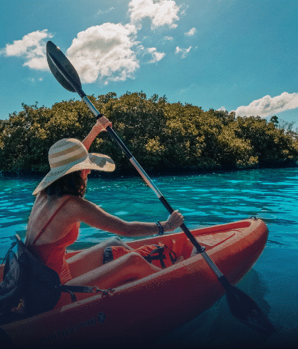 Women kayaking